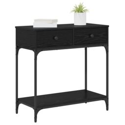 Berkfield Home Console Table Black Oak 75x34.5x75 cm Engineered Wood - thumbnail 3