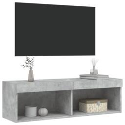 Berkfield Home TV Cabinet with LED Lights Concrete Grey 100x30x30 cm - Size: 100 x 30 x 30 cm - thumbnail 8