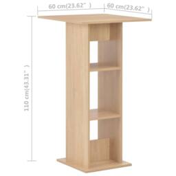 Berkfield Home Bar Table Oak 60x60x110 cm in Brown - Size: 60 x 60 x 110 cm - thumbnail 6