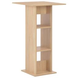 Berkfield Home Bar Table Oak 60x60x110 cm in Brown - Size: 60 x 60 x 110 cm - thumbnail 2