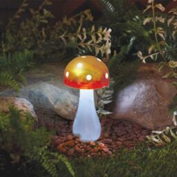 Marco Paul 28cm Solar Mushroom Garden Ornament in Yellow - thumbnail 1