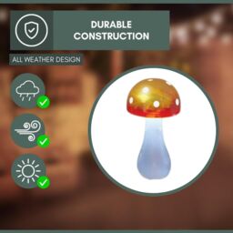 Marco Paul 28cm Solar Mushroom Garden Ornament in Yellow - thumbnail 4