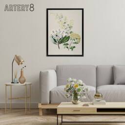 "Artery8 New Zealand Three Senecio Flower Species Featon Framed Canvas Wall Art in Beige - Size: W12"" x H16""" - thumbnail 3