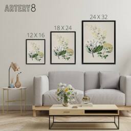 "Artery8 New Zealand Three Senecio Flower Species Featon Framed Canvas Wall Art in Beige - Size: W12"" x H16""" - thumbnail 4