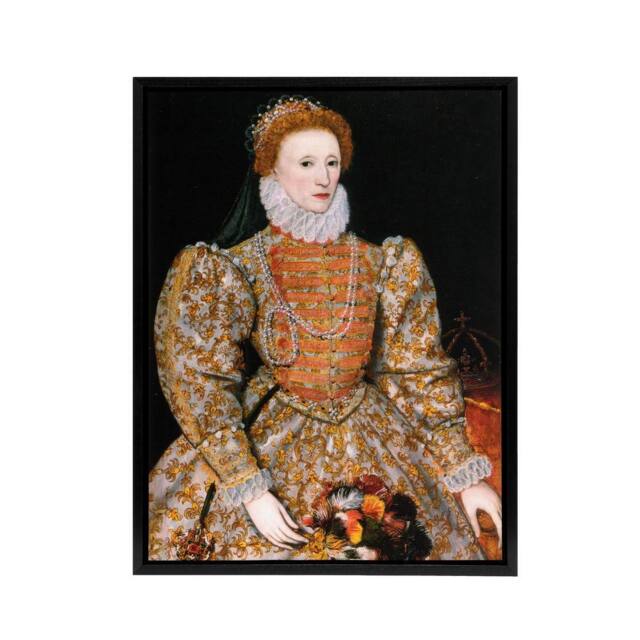 "Artery8 Elizabeth I Queen of England & Ireland Framed Canvas Wall Art Print - Size: W12"" x H16""" - image 1