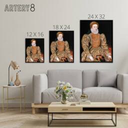 "Artery8 Elizabeth I Queen of England & Ireland Framed Canvas Wall Art Print - Size: W12"" x H16""" - thumbnail 4