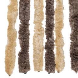 Berkfield Home Fly Curtain Dark Brown & Beige 100x220 cm Chenille - thumbnail 6