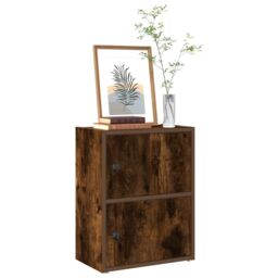 Berkfield Home Bookcase Smoked Oak 40x24x52 cm Engineered Wood in Brown - Size: 40 x 24 x 52 cm - thumbnail 1