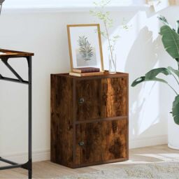 Berkfield Home Bookcase Smoked Oak 40x24x52 cm Engineered Wood in Brown - Size: 40 x 24 x 52 cm - thumbnail 3