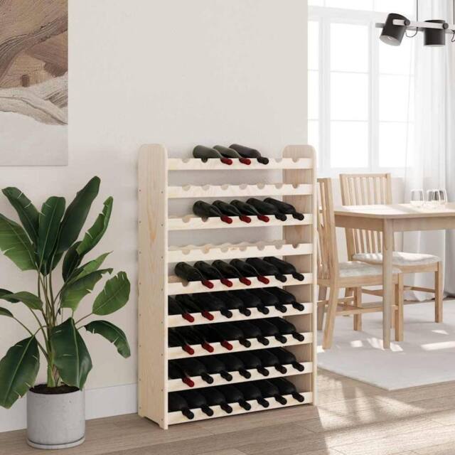 Berkfield Home Beautiful Wine Rack 72.5x25x111.5 cm Solid Wood Pine in Natural - image 1