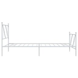 Berkfield Home Metal Bed Frame without Mattress with Footboard White 100x190cm - Size: 100x190 cm - thumbnail 5