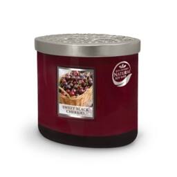 Heart and Home Twin Wick Ellipse Soy Wax Candle - Sweet Black Cherries in Burgundy - thumbnail 1