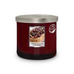 Heart and Home Twin Wick Ellipse Soy Wax Candle - Sweet Black Cherries in Burgundy - thumbnail 2