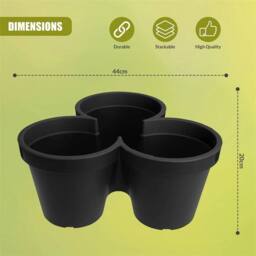 Havendro Large Vertical Pot 3 Layer Strawberry Planter Garden in Black - thumbnail 2