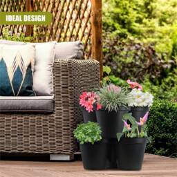 Havendro Large Vertical Pot 3 Layer Strawberry Planter Garden in Black - thumbnail 3