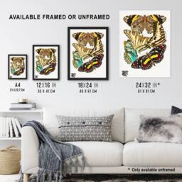 "Artery8 Papillons Butterflies Vintage Wall Art Print Eugene Seguy - Size: W12"" x H16""" - thumbnail 3