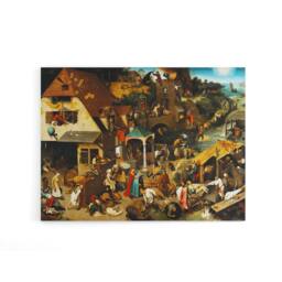 "Artery8 Pieter Bruegel The Elder Dutch Proverbs Canvas Wall Art Print - Size: W18"" x H24""" - thumbnail 1