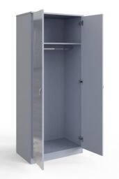 FWStyle High Gloss Grey 2 Door Mirrored Double Wardrobe - thumbnail 3