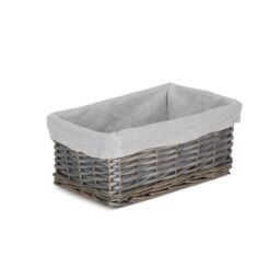 Red Hamper Wicker Set of 3 Antique Wash Storage Basket with Lining in White - thumbnail 2