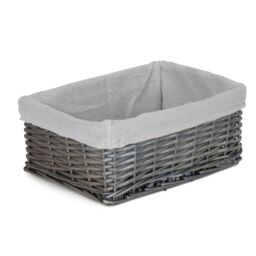 Red Hamper Wicker Set of 3 Antique Wash Storage Basket with Lining in White - thumbnail 3