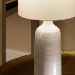 Ruma Tall Grey Ombre Ceramic Table Lamp Complete with Shade For Bedroom - thumbnail 2