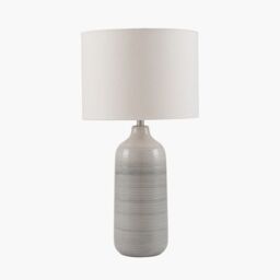 Ruma Tall Grey Ombre Ceramic Table Lamp Complete with Shade For Bedroom - thumbnail 4