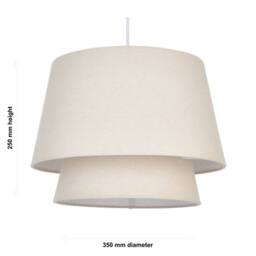 First Choice Lighting Set of 2 Ambra - Two Tier Natural Linen Fabric Easy Fit Pendant Shades - thumbnail 8