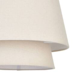 First Choice Lighting Set of 2 Ambra - Two Tier Natural Linen Fabric Easy Fit Pendant Shades - thumbnail 4