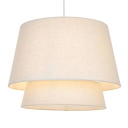 First Choice Lighting Set of 2 Ambra - Two Tier Natural Linen Fabric Easy Fit Pendant Shades - thumbnail 2