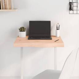 Berkfield Home Table Top 60x40x(2-6) cm Untreated Solid Wood Oak in Light Oak - thumbnail 2