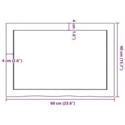 Berkfield Home Table Top 60x40x(2-6) cm Untreated Solid Wood Oak in Light Oak - thumbnail 9