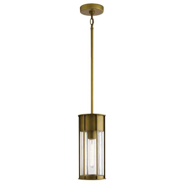 Netlighting Camillo 1 Light Outdoor Pendant Painted Natural Brass IP44 in Gold - image 1