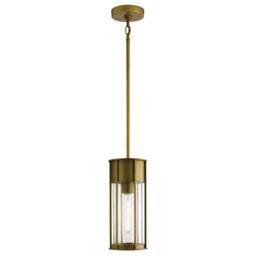 Netlighting Camillo 1 Light Outdoor Pendant Painted Natural Brass IP44 in Gold
