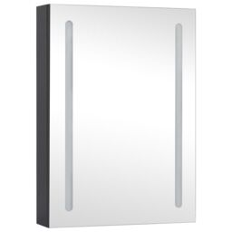Berkfield Home LED Bathroom Mirror Cabinet 50x13x70 cm in Black - Size: 50 x 13 x 70 cm - thumbnail 3