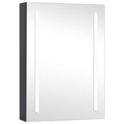 Berkfield Home LED Bathroom Mirror Cabinet 50x13x70 cm in Black - Size: 50 x 13 x 70 cm - thumbnail 2