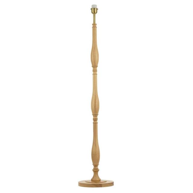 Happy Homewares Traditional Oak Wood Floor Lamp Base with Sleek Triple Segment Design in Light Oak - image 1