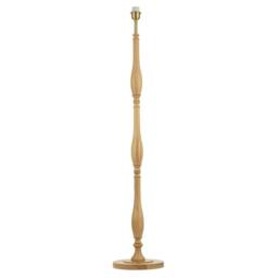 Happy Homewares Traditional Oak Wood Floor Lamp Base with Sleek Triple Segment Design in Light Oak