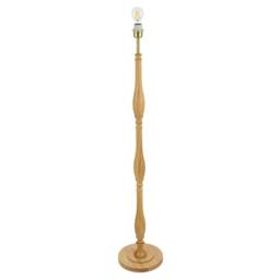 Happy Homewares Traditional Oak Wood Floor Lamp Base with Sleek Triple Segment Design in Light Oak - thumbnail 2