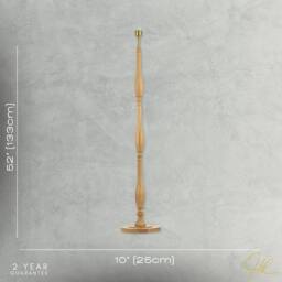 Happy Homewares Traditional Oak Wood Floor Lamp Base with Sleek Triple Segment Design in Light Oak - thumbnail 7