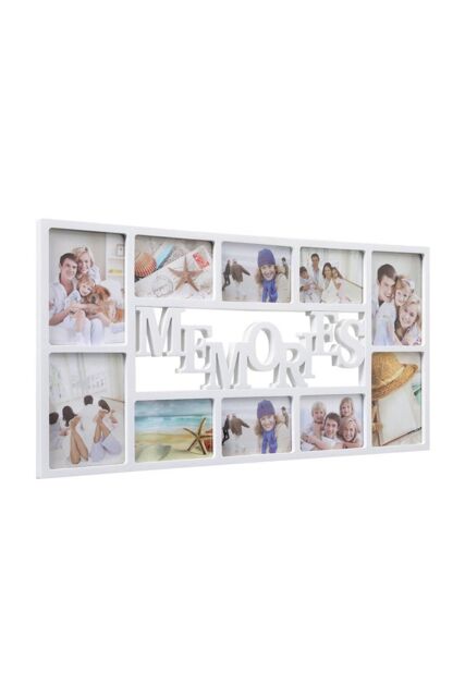 "Arpan Multi Aperture Photo Frame 10 Pictures Polystyrene Sheet Holds 6 X 6"" X4"" Photos, 4 X 5"" X7"" Photos (White) in White" - image 1
