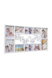 "Arpan Multi Aperture Photo Frame 10 Pictures Polystyrene Sheet Holds 6 X 6"" X4"" Photos, 4 X 5"" X7"" Photos (White) in White" - thumbnail 1