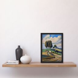 "Artery8 Cotswolds Windy Day Countryside English Landscape Framed Art Print - Size: W12"" x H16""" - thumbnail 4