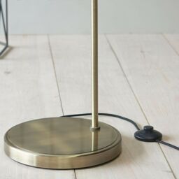 Loops Standing Floor & Table Lamp Set Antique Brass Glass Shade Retro Industrial Light in Clear - thumbnail 3