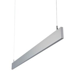 Netlighting Kingsley Integrated LED Linear Baton Pendant Bar Silver Anodised Frosted IP40 - thumbnail 2