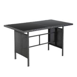 Home Garden Direct Thalia - Rattan Corner Sofa Set with Glass Table & footstools - Black Rattan Outdoor Furniture Set - 8 Seater - thumbnail 9