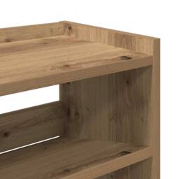 Berkfield Home Shoe Rack Artisan Oak 80x25x62 cm Engineered Wood in Brown - Size: 80 x 25 x 62 cm - thumbnail 7