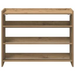 Berkfield Home Shoe Rack Artisan Oak 80x25x62 cm Engineered Wood in Brown - Size: 80 x 25 x 62 cm - thumbnail 4