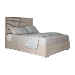 Casani Elveden Upholstered Soft Velvet Beige Metal Designer Bed Frame in Cream - Size: Small Double - thumbnail 3