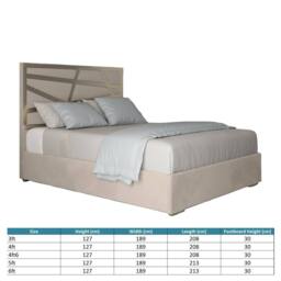 Casani Elveden Upholstered Soft Velvet Beige Metal Designer Bed Frame in Cream - Size: Small Double - thumbnail 8