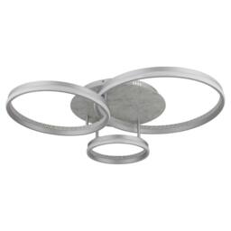Netlighting Mary 3 Ring Semi Ceiling Light Silver LED Dimmable 2700-6500K Remote - thumbnail 2